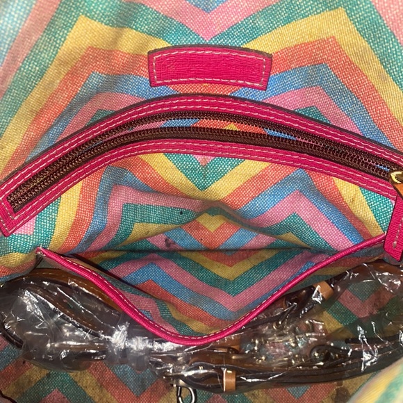 Dooney & Bourke Blue Claremont Domed Crossbody Satchel Bag - Picture 6 of 7